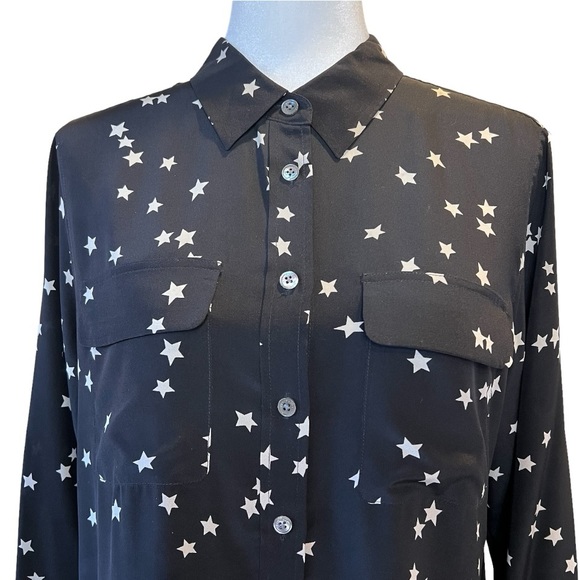 Equipment 100% Silk Starry Night Shirt, Size M - Picture 7 of 13